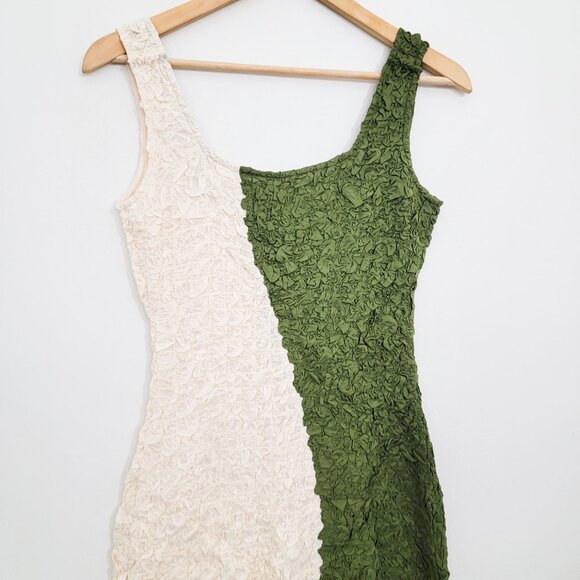 Mara Hoffman Sloan Popcorn Dress in Green Cream Small - Picture 7 of 9